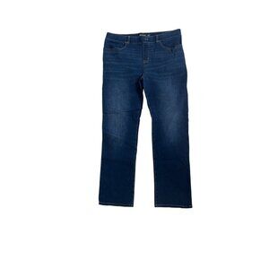 Betabrand Womens XL Petite Straight-Leg Pull-On Denim Jeans 1858